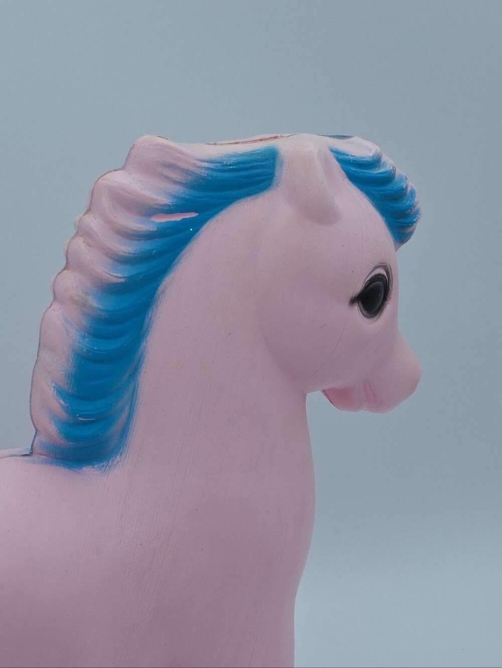 Vintage A‎ J Renzi Corp Pink Carousel Horse Plastic 10" Blow Mold Coin Bank Pony - Picture 10 of 11